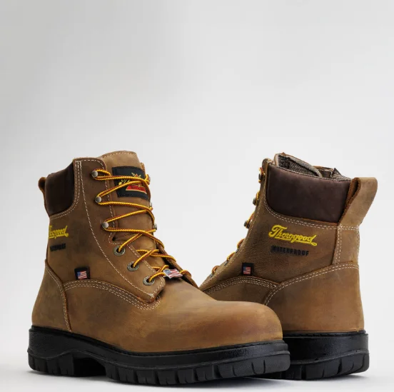 Men's insulated work & safety boots for cold - climate workThorogood Men's Genesis Series Chestnut Brown 6″ Waterproof Nano Toe Work Boot 804-4149