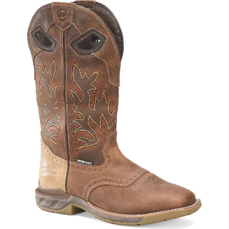 Men's non - metallic work & safety boots for airport security jobsDouble H Men's Phantom Rider 13" WP Wide SQ Toe Roper Work Boot -Brown- DH5378 Men's non - metallic work & safety boots for airport security jobsDouble H Men's Phantom Rider 13" WP Wide SQ Toe Roper Work Boot -Brown- DH5378