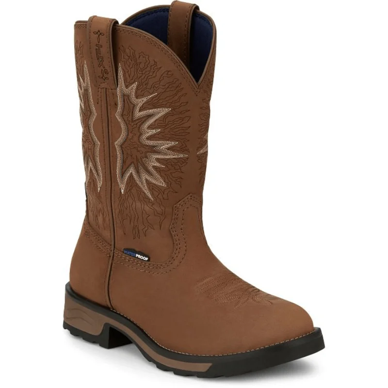 Men's work & safety boots with a breathable waterproof membrane like Gore - TexTony Lama Men's Boom 11" Brown Pull-On Waterproof Work Boot TW3414 Men's work & safety boots with a breathable waterproof membrane like Gore - TexTony Lama Men's Boom 11" Brown Pull-On Waterproof Work Boot TW3414