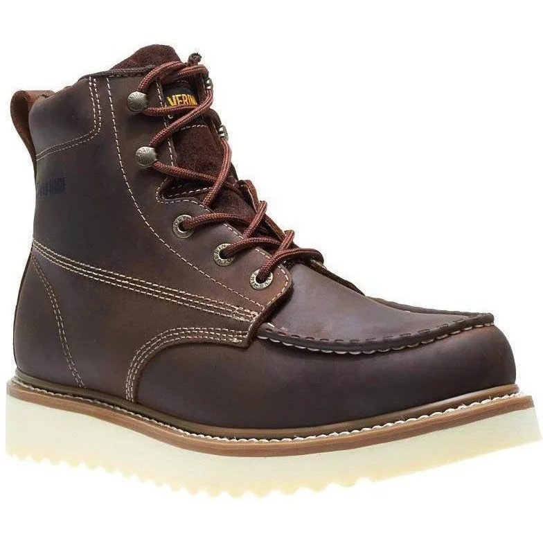 Men's work & safety boots with a cushioned midsole for comfortWolverine Men's Loader 6" Wedge Work Boot - Brown - W10744 Men's work & safety boots with a cushioned midsole for comfortWolverine Men's Loader 6" Wedge Work Boot - Brown - W10744