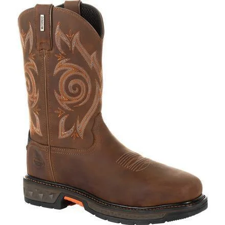 Men's work & safety boots with a flame - resistant upper for firefighting or welding workGeorgia Men's Carbo-Tec LT 11" Stl Toe WP Western Work Boot Brown - GB00264 Men's work & safety boots with a flame - resistant upper for firefighting or welding workGeorgia Men's Carbo-Tec LT 11" Stl Toe WP Western Work Boot Brown - GB00264
