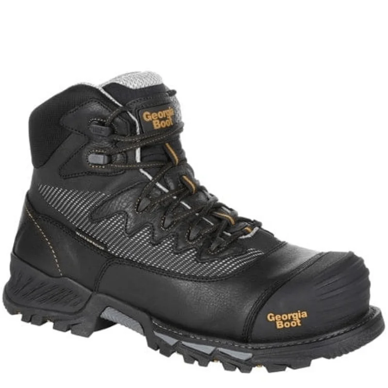 Men's chemical - resistant work & safety boots for laboratory useGeorgia Boot Men's Rumbler Black Composite Toe Waterproof Hiker Work Boot GB00311 Men's chemical - resistant work & safety boots for laboratory useGeorgia Boot Men's Rumbler Black Composite Toe Waterproof Hiker Work Boot GB00311