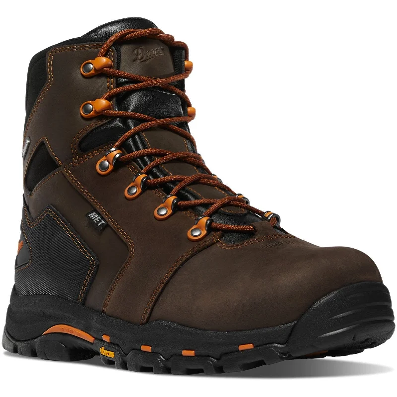 Men's waterproof steel - toe work & safety boots for wet environmentsDanner Men's Vicious 6" Safety Toe WP Slip Resist Work Boot -Brown- 13880