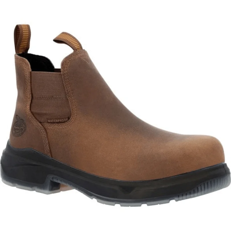 Men's anti - static work & safety boots for electronics industryGeorgia Boot Men's FLXPoint ULTRA Chelsea Brown Composite Toe Waterproof Work Boot GB00553 Men's anti - static work & safety boots for electronics industryGeorgia Boot Men's FLXPoint ULTRA Chelsea Brown Composite Toe Waterproof Work Boot GB00553