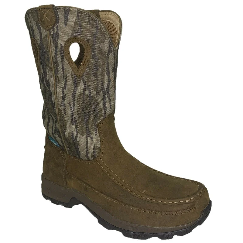 Men's work & safety boots with a reflective strip for low - light visibilityTwisted X Men's Hiker Distressed Saddle And Camo Boot MHKBW02