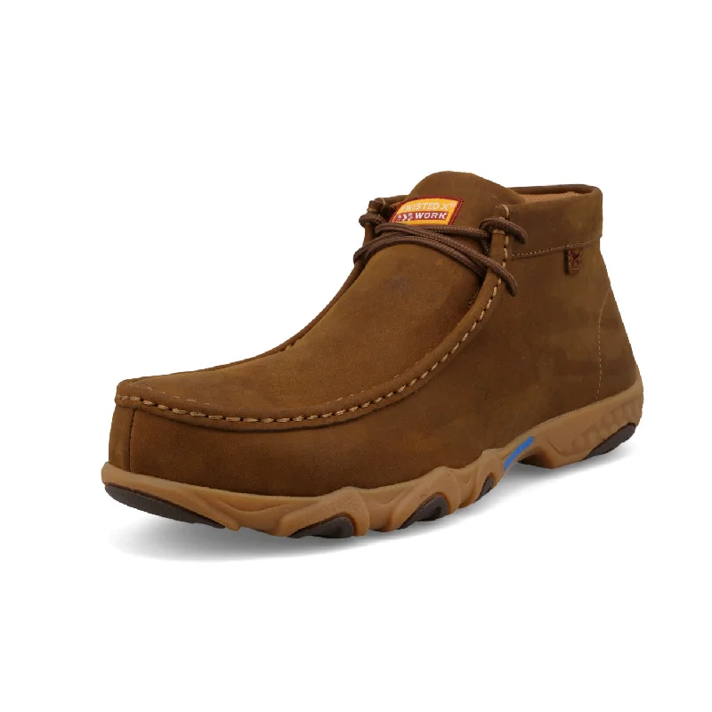 Men's work & safety boots with a removable insole for easy cleaningTwisted X Men's Nano Toe Chukka Driving Moc Men's work & safety boots with a removable insole for easy cleaningTwisted X Men's Nano Toe Chukka Driving Moc