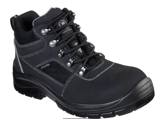 Men's work & safety boots with a padded collar for ankle comfortSkechers Men's Work Trophus Letic Steel Toe Boot 200007 BLK