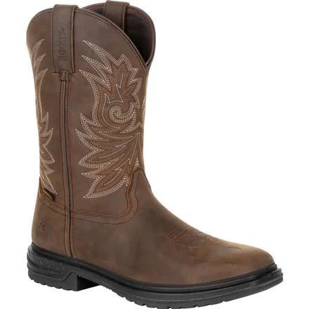 Men's work & safety boots with a reinforced heel counter for stabilityRocky Men's Worksmart 11" Comp Toe WP Work Boot - Brown - RKW0277 Men's work & safety boots with a reinforced heel counter for stabilityRocky Men's Worksmart 11" Comp Toe WP Work Boot - Brown - RKW0277