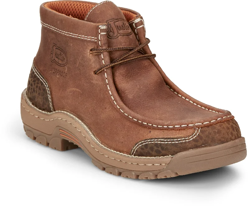 Men's ESD (electro - static discharge) work & safety boots for cleanroom environmentsJustin Men's Crafton Barley Brown Waterproof Work Shoe SE251 Men's ESD (electro - static discharge) work & safety boots for cleanroom environmentsJustin Men's Crafton Barley Brown Waterproof Work Shoe SE251