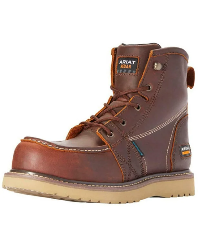 Men's work & safety boots with a chemical - resistant rubber soleAriat Men's Rebar Wedge Waterproof Work Boot - Composite Toe - 10035917