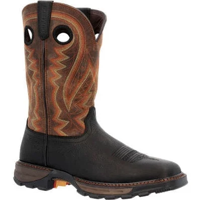 Men's work & safety boots with a reflective strip for low - light visibilityDurango Men's Maverick XPâ„¢ 11" Slip Resist Western Boot -Onyx- DDB0402 Men's work & safety boots with a reflective strip for low - light visibilityDurango Men's Maverick XPâ„¢ 11" Slip Resist Western Boot -Onyx- DDB0402