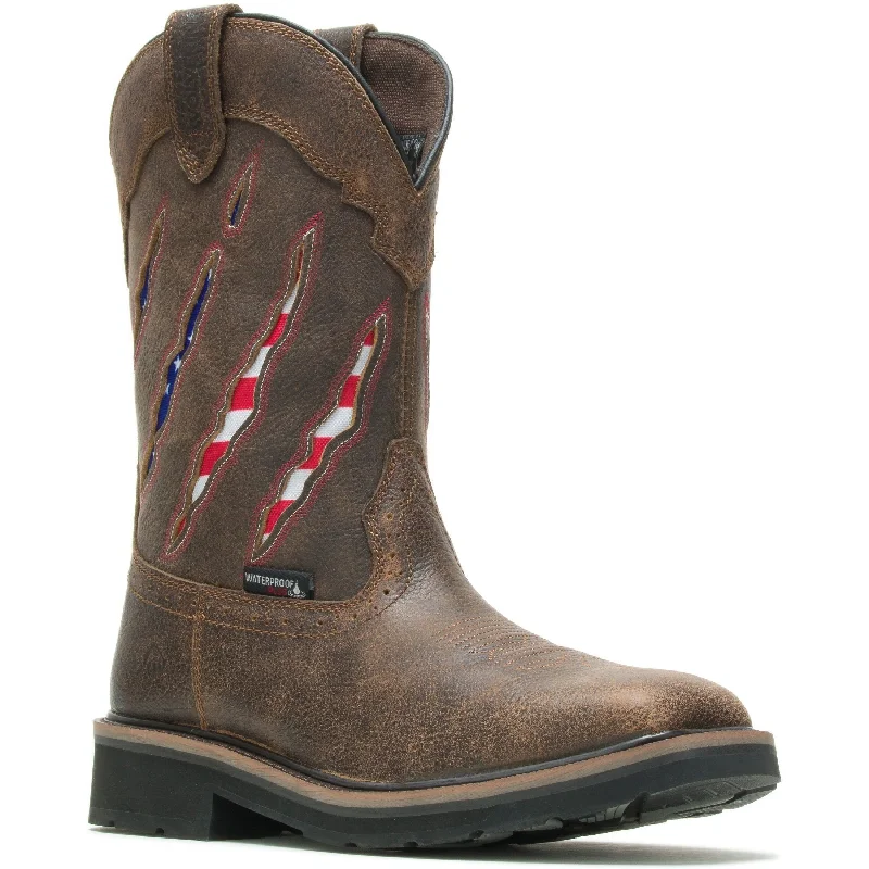 Men's work & safety boots with a high - traction lug pattern for uneven groundWolverine Men's Rancher Claw Stl Toe WP Western Work Boot - Brown - W201218 Men's work & safety boots with a high - traction lug pattern for uneven groundWolverine Men's Rancher Claw Stl Toe WP Western Work Boot - Brown - W201218