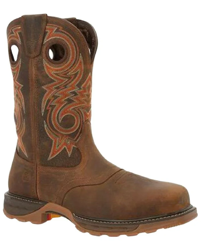 Men's breathable mesh - lined work & safety boots for hot weatherDurango Men's Saddle Waterproof Western Work Boot - Composite Toe - DDB0365