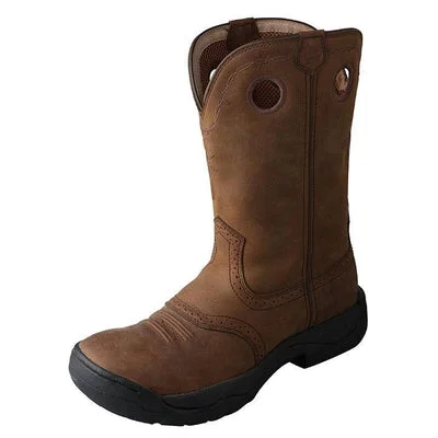 Men's work & safety boots with a reflective strip for low - light visibilityMen’s Twisted X All Around Boot – Distressed Saddle MAB0001