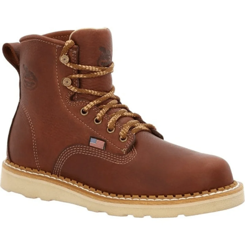 Men's metatarsal guard work & safety boots for heavy - duty tasksGeorgia Boot Men's Brown Wedge Round Toe Work Boot GB00356 Men's metatarsal guard work & safety boots for heavy - duty tasksGeorgia Boot Men's Brown Wedge Round Toe Work Boot GB00356