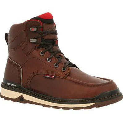 Men's work & safety boots with a padded collar for ankle comfortRocky Men's Rams Horn 6" Waterproof Wedge Work Boot - Brown - RKK0321