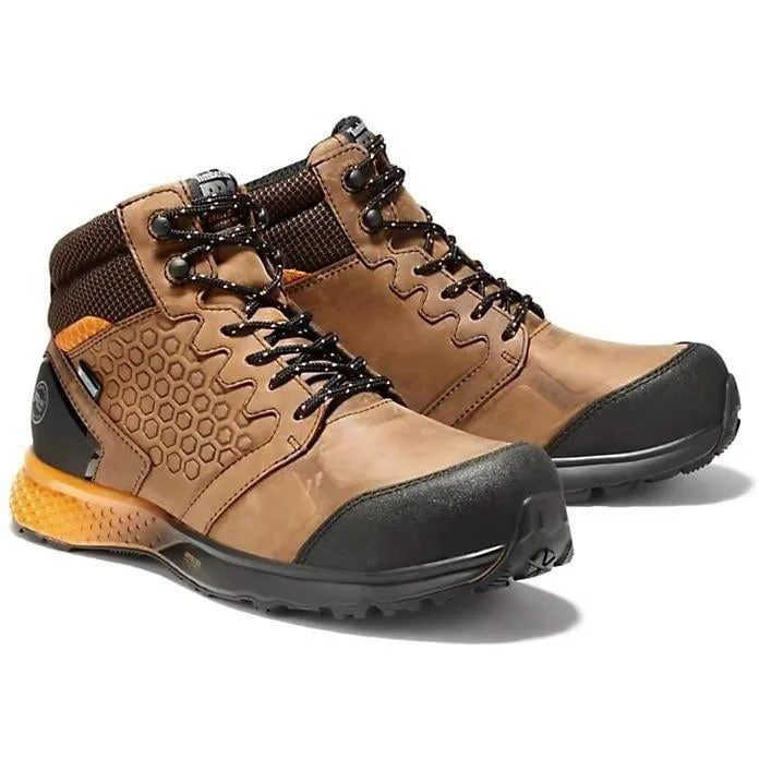 Men's work & safety boots with a moisture - wicking lining for dry feetTimberland Pro Men's Reaxion Comp Toe WP Work Boot Brown TB1A1ZR1214