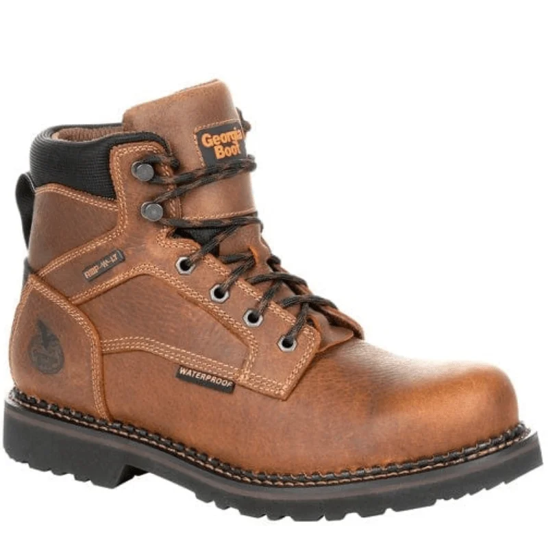 Men's slip - resistant work & safety boots for oily surfacesGeorgia Boot Men's Georgia Giant Revamp Brown Steel Toe Work Boot GB00317 Men's slip - resistant work & safety boots for oily surfacesGeorgia Boot Men's Georgia Giant Revamp Brown Steel Toe Work Boot GB00317
