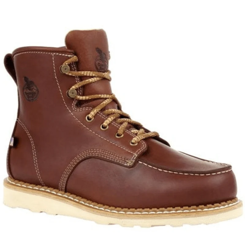 Men's ESD (electro - static discharge) work & safety boots for cleanroom environmentsGeorgia Boot Men's USA Brown Wedge Moc Toe Work Boot GB00358 Men's ESD (electro - static discharge) work & safety boots for cleanroom environmentsGeorgia Boot Men's USA Brown Wedge Moc Toe Work Boot GB00358