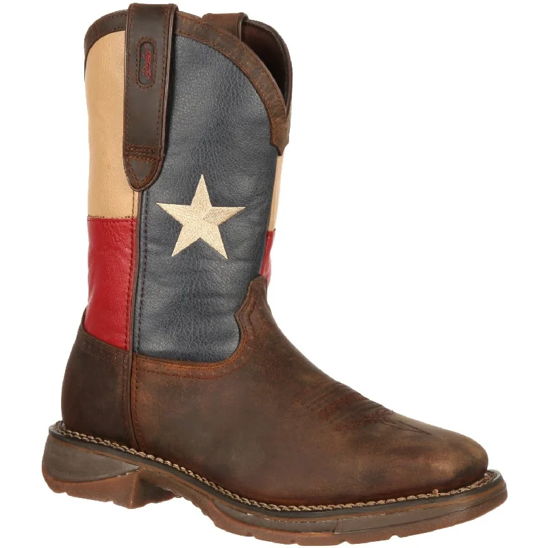 Men's work & safety boots with a chemical - resistant rubber soleDurango Men's Rebel Steel Toe Western Flag Boot - Brown - DB021
