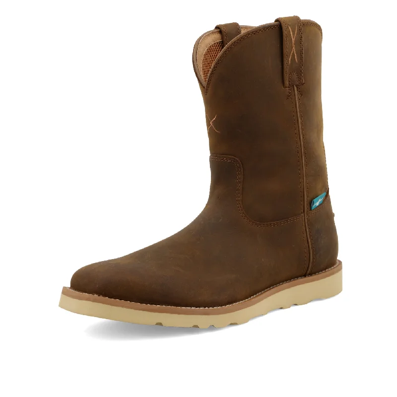 Men's work & safety boots with a toe cap made of aluminum alloyTwisted X Work Pull On Wedge Boot Men's work & safety boots with a toe cap made of aluminum alloyTwisted X Work Pull On Wedge Boot