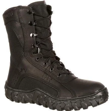 Men's work & safety boots with a durable rubber outsole for traction on rough terrainRocky Men's USA Made S2V Tactical Military Boot - Black - FQ0000102
