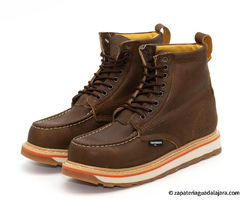 Men's work & safety boots with a removable insole for easy cleaningCB-2020 6" ZZDD MOC TOE BROWN FLOTER