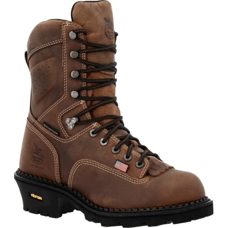 Men's work & safety boots with a moisture - wicking lining for dry feetGeorgia Boot Men's Crazy Horse USA Logger Waterproof Work Boot GB00539 Men's work & safety boots with a moisture - wicking lining for dry feetGeorgia Boot Men's Crazy Horse USA Logger Waterproof Work Boot GB00539