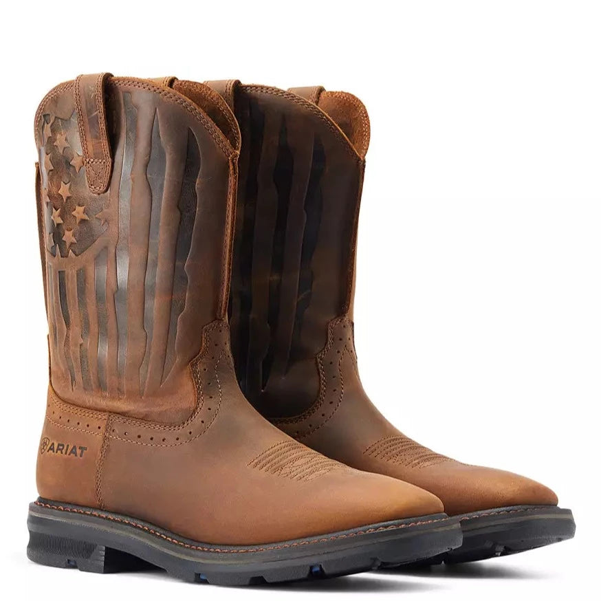 Men's anti - static work & safety boots for electronics industryAriat Men's Sierra Shock Shield Patriot Western Boot Men's anti - static work & safety boots for electronics industryAriat Men's Sierra Shock Shield Patriot Western Boot