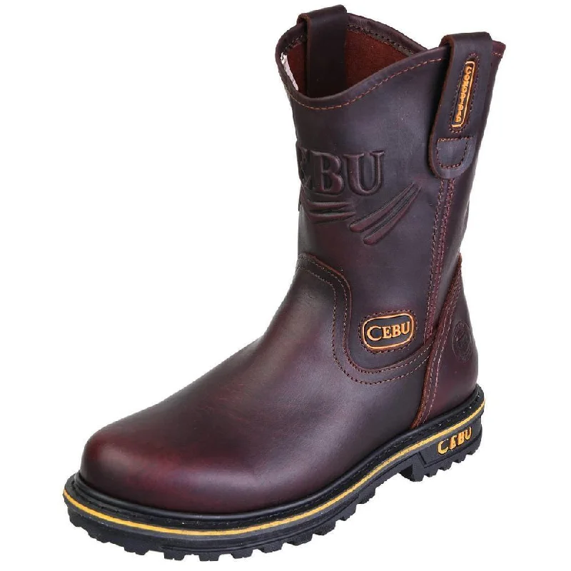 Men's heat - resistant work & safety boots for foundry jobsCebu STK Brown