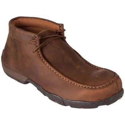 Men's work & safety boots with a gusseted tongue to keep out debrisTwisted X Mens Steel Toe Driving Mocs D Toe - MDMST01