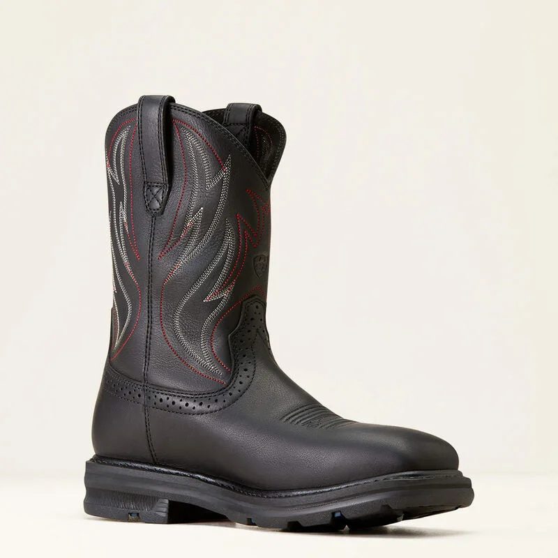 Men's puncture - resistant work & safety boots with Kevlar soleAriat Men's Sierra Shock Shield Steel Toe Western Work Boot -Black- 10046929 Men's puncture - resistant work & safety boots with Kevlar soleAriat Men's Sierra Shock Shield Steel Toe Western Work Boot -Black- 10046929