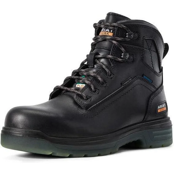 Men's work & safety boots with a toe cap made of aluminum alloyAriat Men's Turbo H2O CSA 6" Carbon Toe WP PR Work Boot- Black - 10029134 Men's work & safety boots with a toe cap made of aluminum alloyAriat Men's Turbo H2O CSA 6" Carbon Toe WP PR Work Boot- Black - 10029134