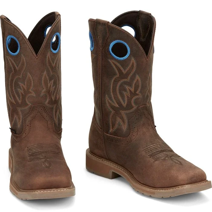 Men's work & safety boots with a padded collar for ankle comfortMEN'S JUSTIN ALL AROUND 11" STEEL TOE WATERPROOF WORK BOOT SE3115 Men's work & safety boots with a padded collar for ankle comfortMEN'S JUSTIN ALL AROUND 11" STEEL TOE WATERPROOF WORK BOOT SE3115