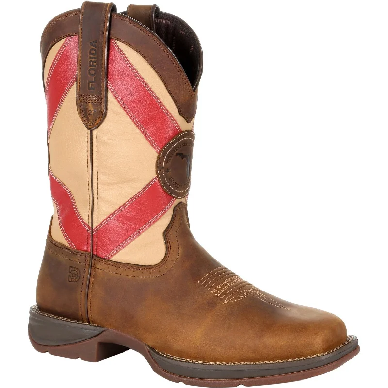 Men's high - ankle support work & safety boots for construction sitesDurango Men's Rebel 11" Square Toe Western Boot - Brown - DDB0233