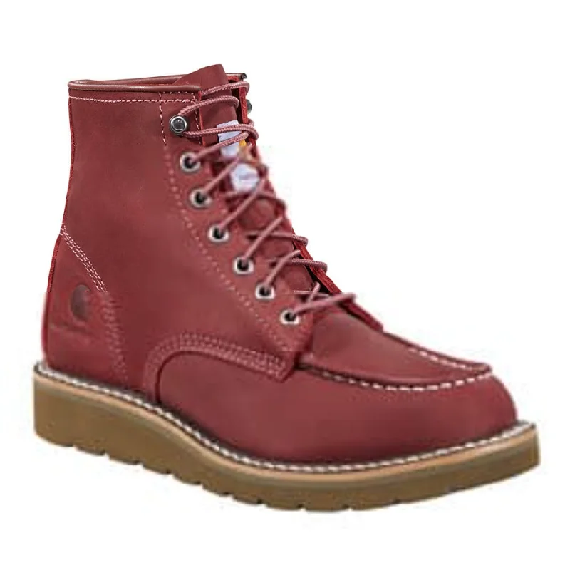 Men's work & safety boots with a cushioned midsole for comfortCarhartt Women's Lightweight 6" Wedge Work Boot - Burgundy - FW6023-W Men's work & safety boots with a cushioned midsole for comfortCarhartt Women's Lightweight 6" Wedge Work Boot - Burgundy - FW6023-W