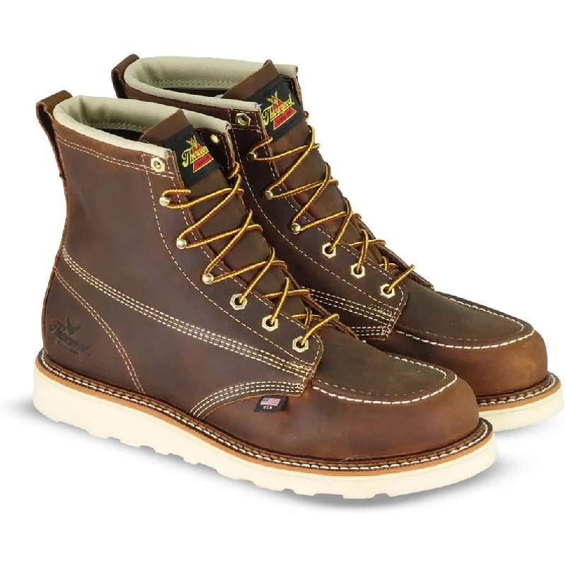 Men's work & safety boots with a high - traction lug pattern for uneven groundThorogood Men's American Heritage 6" Steel Toe Wedge Work Boot- 804-4575