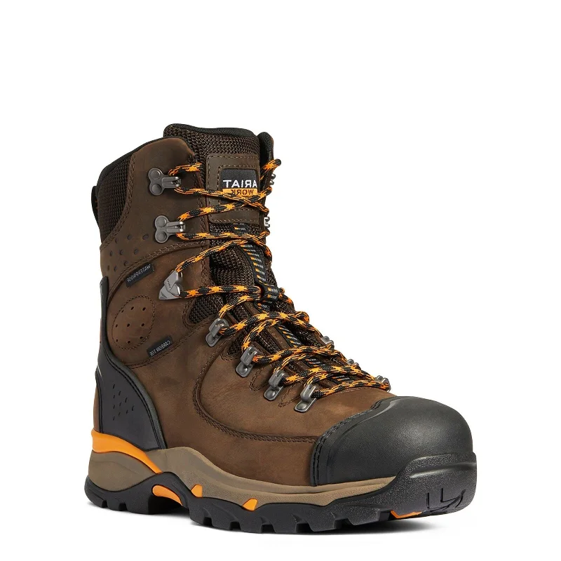 Men's work & safety boots with a quick - lace system for easy on and offAriat Men's Endeavor 8" H2O Chocolate Brown Boot 10038373 Men's work & safety boots with a quick - lace system for easy on and offAriat Men's Endeavor 8" H2O Chocolate Brown Boot 10038373