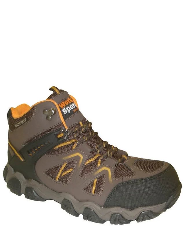 Men's work & safety boots with a padded collar for ankle comfortMens Work N Sport H20 Steel-Toe Hiker Shoes Men's work & safety boots with a padded collar for ankle comfortMens Work N Sport H20 Steel-Toe Hiker Shoes