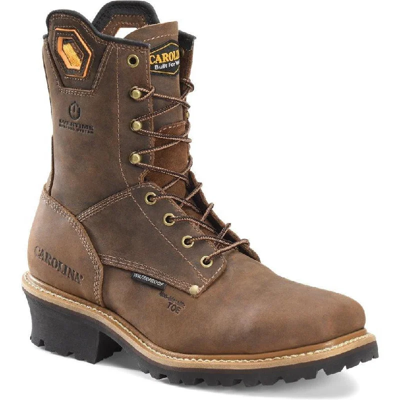 Men's anti - static work & safety boots for electronics industryCarolina Men's Coppice 8" Composite Toe WP Logger Work Boot - Brown - CA9855
