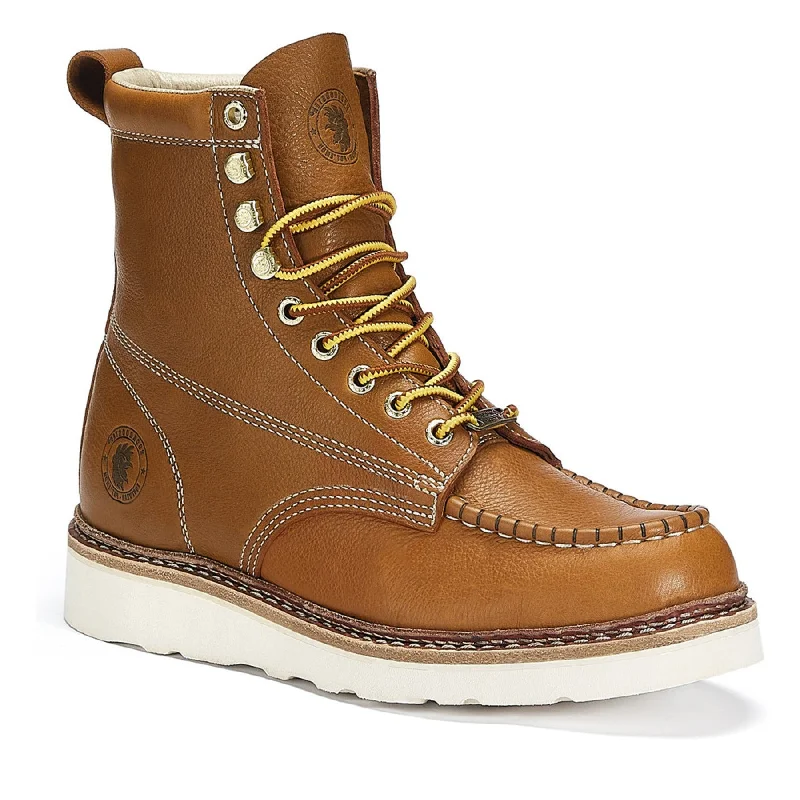 Men's breathable mesh - lined work & safety boots for hot weatherROCKROOSTER Norwood Men's 6 inch Brown soft toe wedge work boots with Vibram® Outsole VAP611 Men's breathable mesh - lined work & safety boots for hot weatherROCKROOSTER Norwood Men's 6 inch Brown soft toe wedge work boots with Vibram® Outsole VAP611