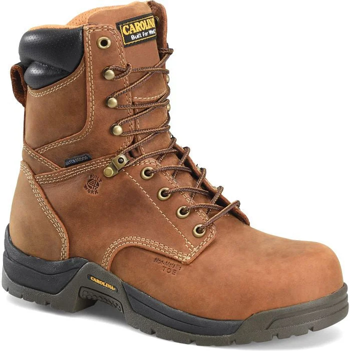 Men's chemical - resistant work & safety boots for laboratory useCarolina Men's Bruno Hi 8" Soft Toe WP Slip Resist Work Boot -Brown- CA8020 Men's chemical - resistant work & safety boots for laboratory useCarolina Men's Bruno Hi 8" Soft Toe WP Slip Resist Work Boot -Brown- CA8020