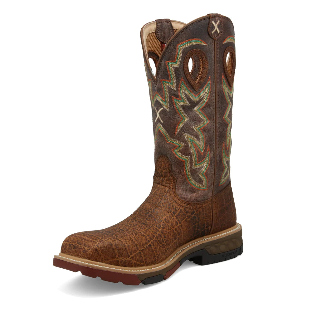 Men's non - metallic work & safety boots for airport security jobsTwisted X 12” Nano Comp Toe Western Work Boot