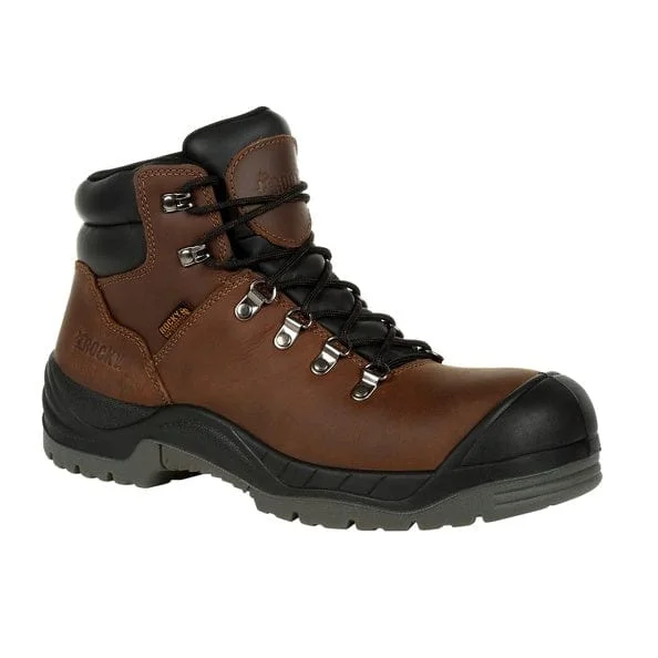 Men's work & safety boots with a flame - resistant upper for firefighting or welding workRocky Men's Worksmart Brown Composite Toe Waterproof Work Boot RKK0245 Men's work & safety boots with a flame - resistant upper for firefighting or welding workRocky Men's Worksmart Brown Composite Toe Waterproof Work Boot RKK0245