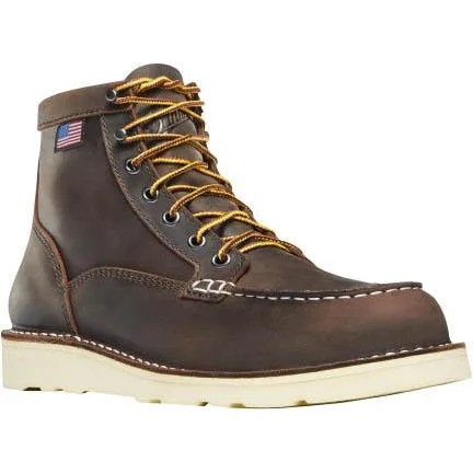 Men's slip - resistant work & safety boots for oily surfacesDanner Women's Bull Run 6" Moc Toe Wedge Work Boot - Brown - 15575