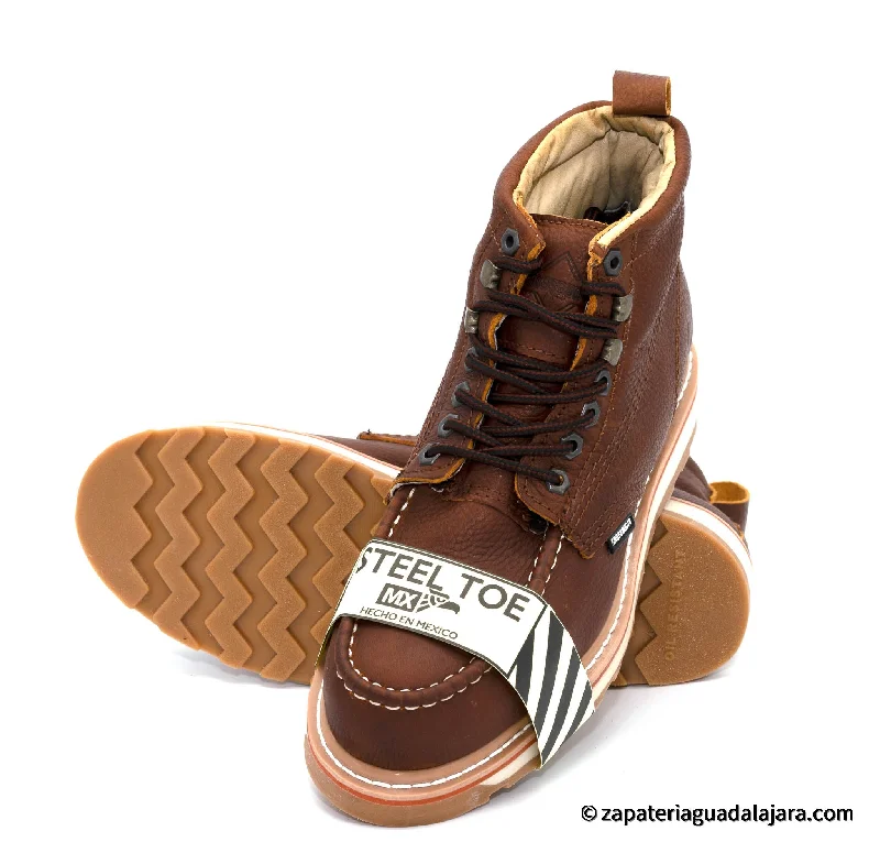 Men's puncture - resistant work & safety boots with Kevlar soleCB-2020 5" ZZDD STEEL-TOE MOC TOE BROWN FLOATER