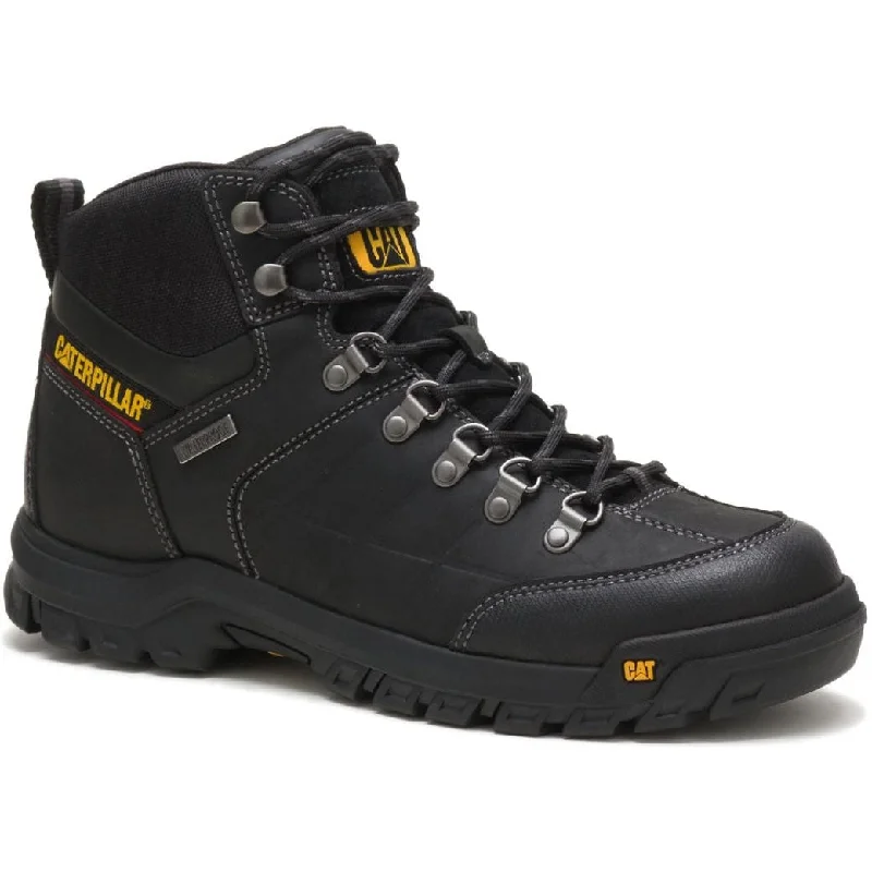 Men's work & safety boots with a padded collar for ankle comfortCAT Men's Threshold Waterproof Soft toe Work Boot - Black - P74129 Men's work & safety boots with a padded collar for ankle comfortCAT Men's Threshold Waterproof Soft toe Work Boot - Black - P74129