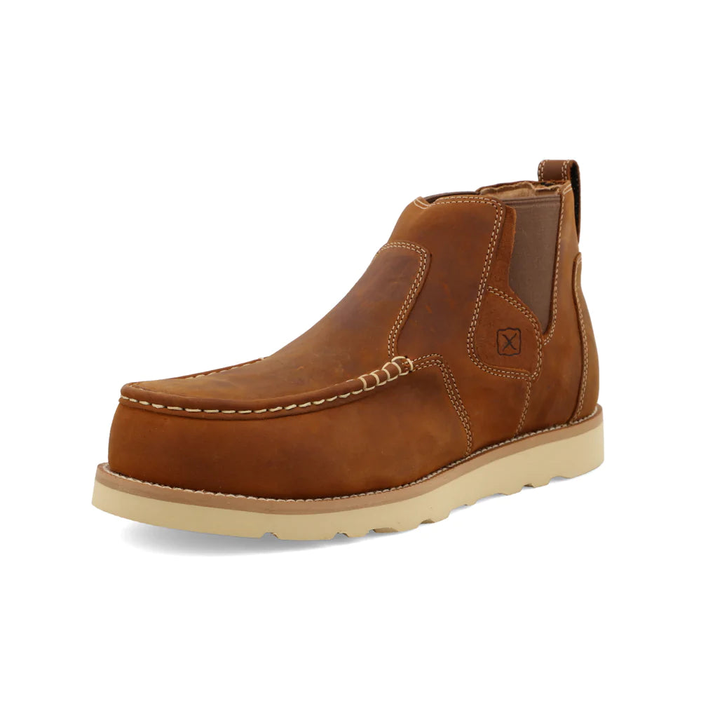 Men's work & safety boots with a toe cap made of aluminum alloyTWISTED X MEN'S 4" WORK CHELSEA WEDGE SOLE BOOT Style: MCAN001 Men's work & safety boots with a toe cap made of aluminum alloyTWISTED X MEN'S 4" WORK CHELSEA WEDGE SOLE BOOT Style: MCAN001