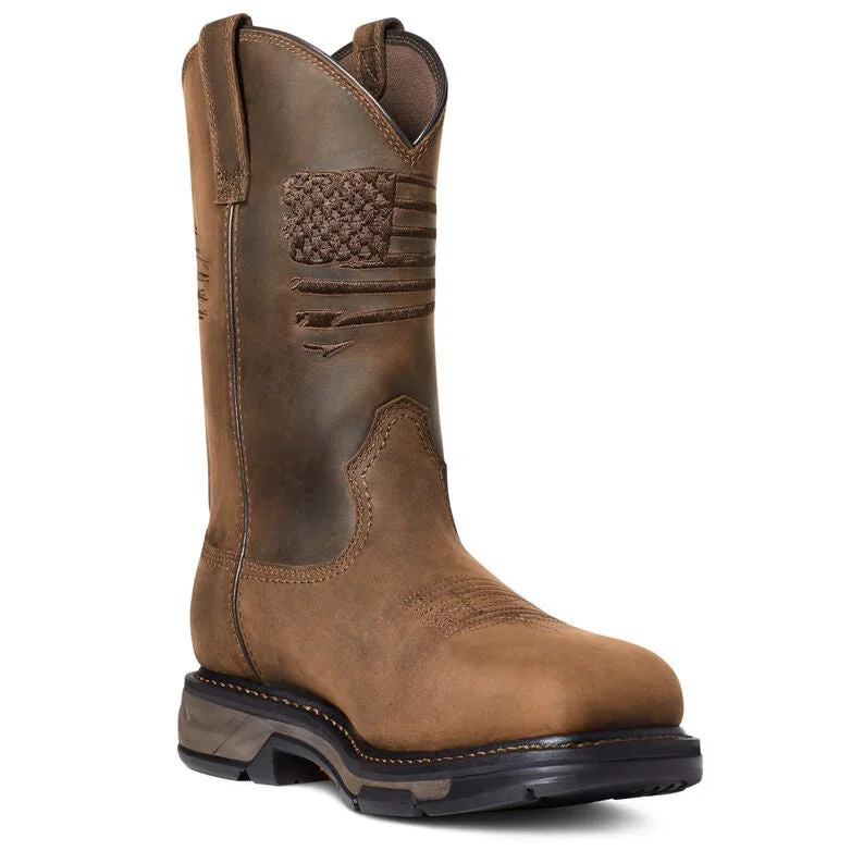 Men's slip - resistant work & safety boots for oily surfacesAriat Men's WorkHog XT Patriot Carbon Toe Work Boot Men's slip - resistant work & safety boots for oily surfacesAriat Men's WorkHog XT Patriot Carbon Toe Work Boot