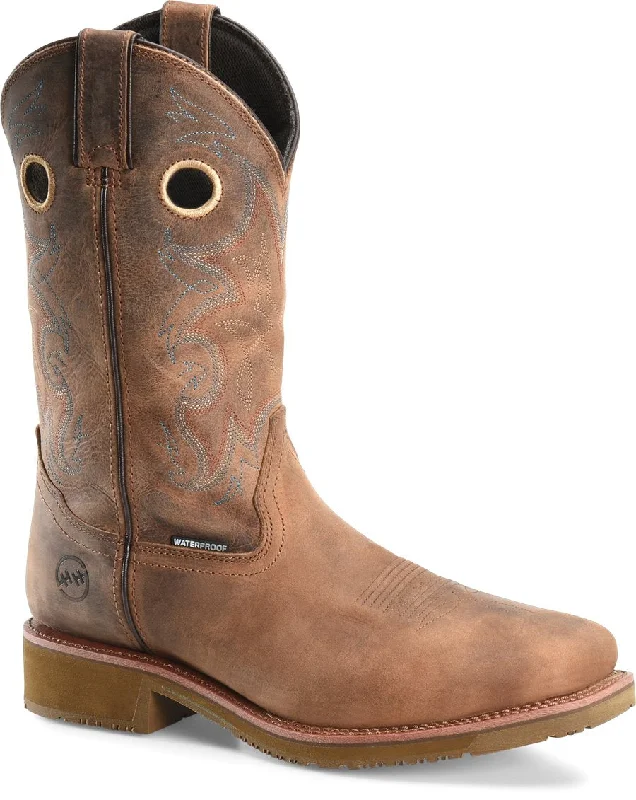 Men's water - repellent leather work & safety boots for outdoor workDouble H "Roy" Comp Toe Roper Western Work Boot